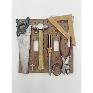 Vintage Resin Figural‎ Tools Double Light Switch Plate Cover Work Shop Unbranded